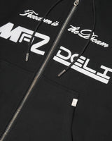 BOXY ZIPPER HOODIE - BLACK